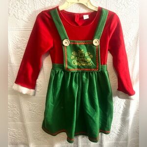 Kids Holiday Elf Costume Christmas Dress Size L Large